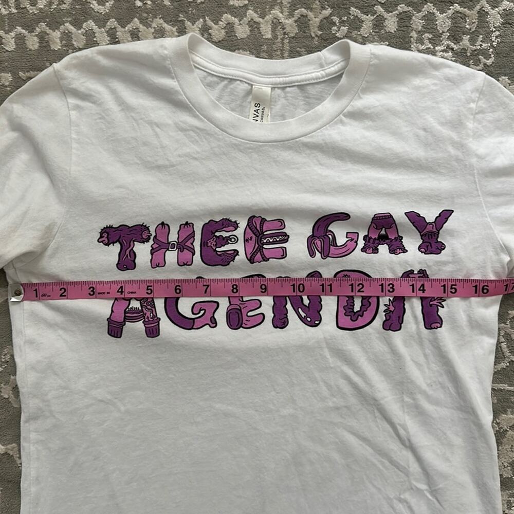Thee Gay Agenda White Unisex Cotton Tee - Picture 3 of 5